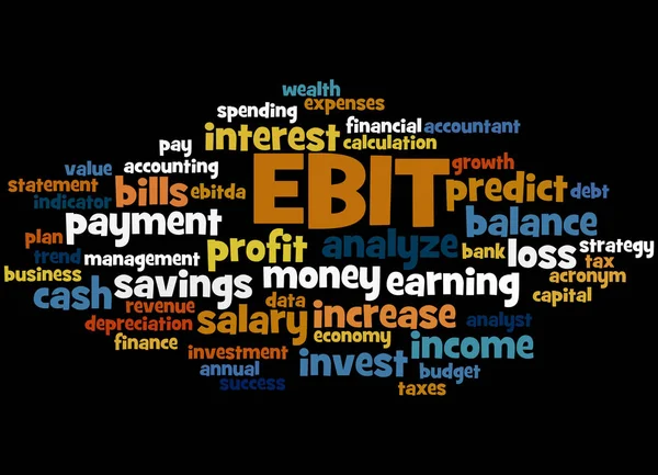 Ingresos de EBIT antes de intereses e impuestos, concepto de nube de palabras 4 — Foto de Stock