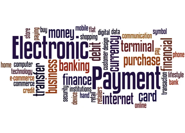 Elektronikus fizetési, szó felhő fogalmát — Stock Fotó