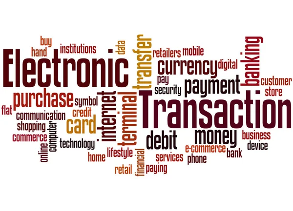Elektronické transakce, slovo cloud koncepce 2 — Stock fotografie