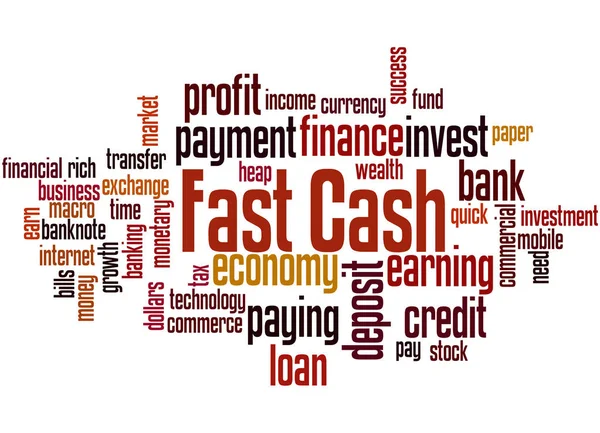 Fast Cash, concepto de nube de palabras — Foto de Stock