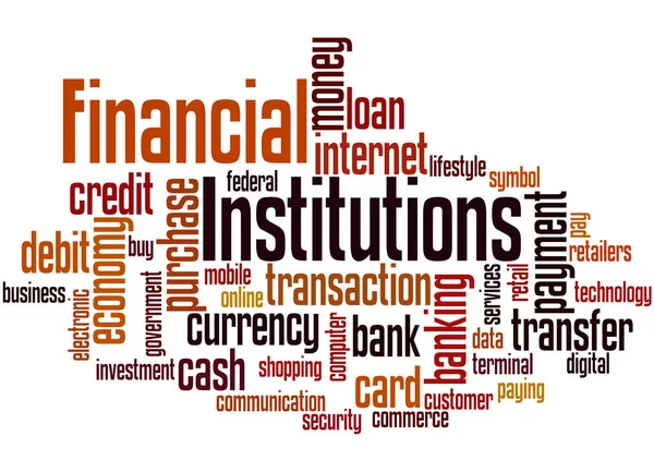 Financiële instellingen, word cloud concept — Stockfoto