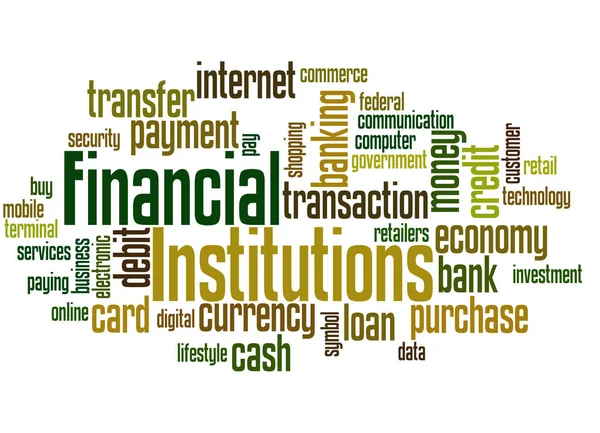 Finansinstitut, word cloud konceptet 3 — Stockfoto