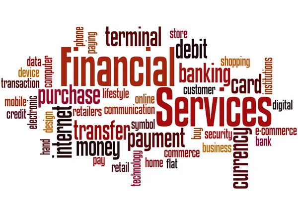 Financiële diensten, word cloud concept — Stockfoto