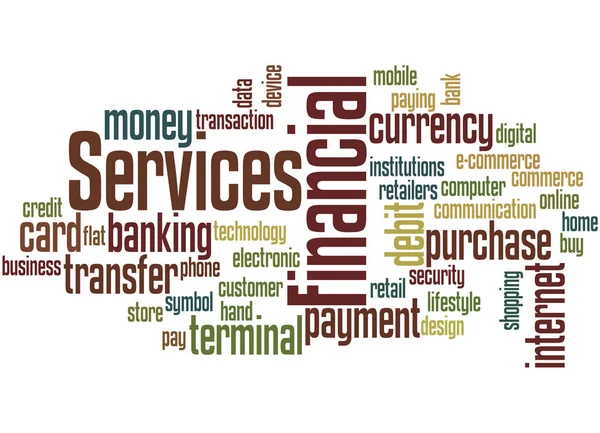 Servicios financieros, concepto de nube de palabras 5 —  Fotos de Stock