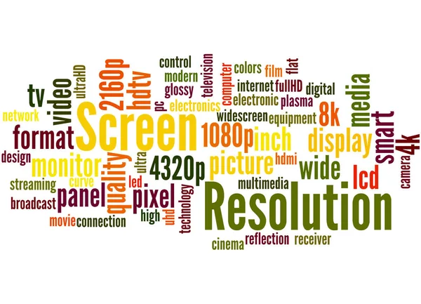 Resolución de pantalla, concepto de nube de palabras 4 — Foto de Stock