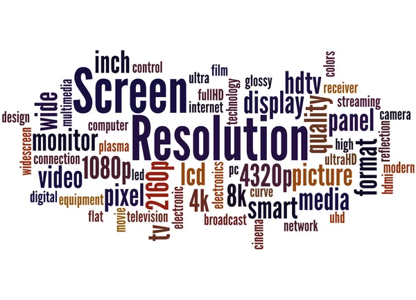 Resolución de pantalla, concepto de nube de palabras 5 — Foto de Stock