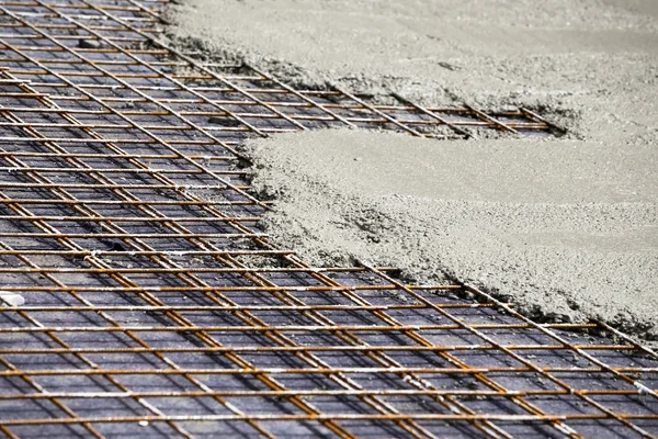 Rebar with poured concrete