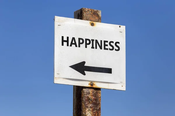 Palabra de felicidad y flecha señalización —  Fotos de Stock
