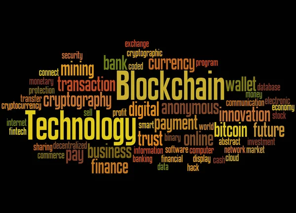 Tecnología Blockchain, concepto de nube de palabras 2 — Foto de Stock