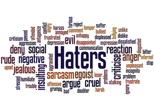 Haters, word cloud concept 4 — Stok Foto