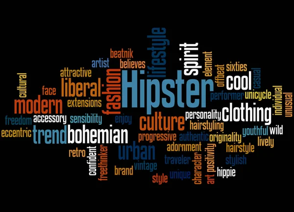 Hipster, word cloud konceptet 3 — Stockfoto