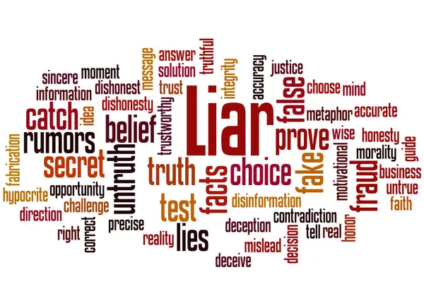 Lhář, slovo cloud koncepce — Stock fotografie