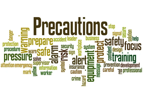 Precautions, word cloud concept 5 — Stock Photo, Image