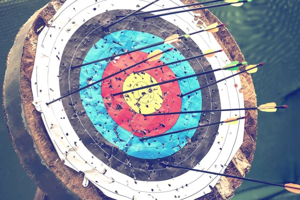 Archery target with arrows 2 — Stock Photo, Image