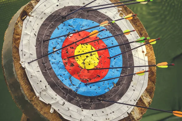 Archery target with arrows 3 — Stock Photo, Image