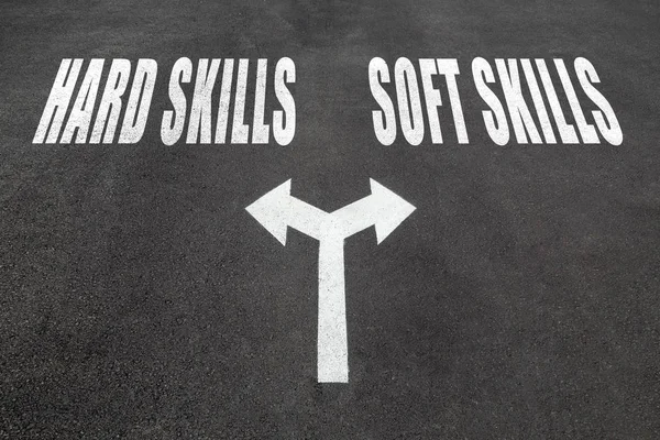 Концепция Hard skills vs soft skills choice — стоковое фото
