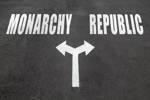 Monarchia vs Republika wybór koncepcji — Zdjęcie stockowe