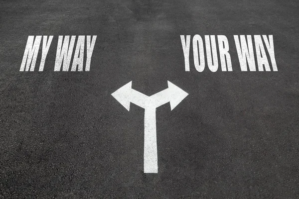 Μου τρόπο vs δρόμο σας επιλογή — Φωτογραφία Αρχείου