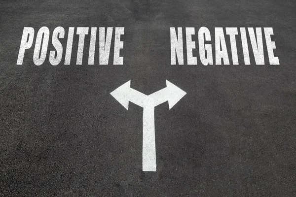 Positiv vs negativa val koncept — Stockfoto