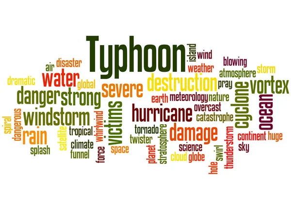 태풍, 단어 클라우드 개념 2 — 스톡 사진