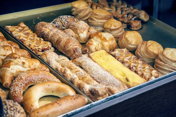 Pastries and variety of baked goods in a bakery 2 — Stock Photo, Image