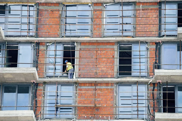 Bauarbeiter auf einer Baustelle — Stockfoto