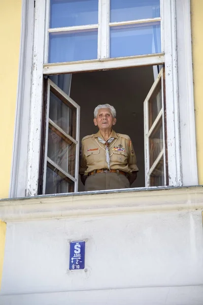 Old Czech veteran soldier — Stock Photo, Image