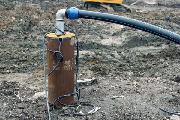 Submersible pump dewater construction site 2 — Stock Photo, Image