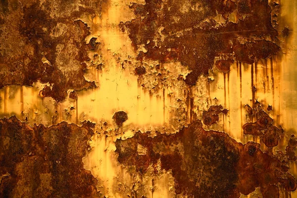Textuur van roestig metaal met schilferende verf — Stockfoto