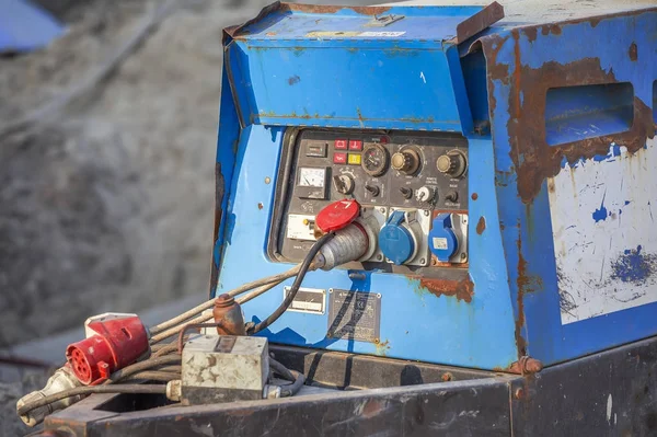 Diesel generator generator op bouwplaats — Stockfoto