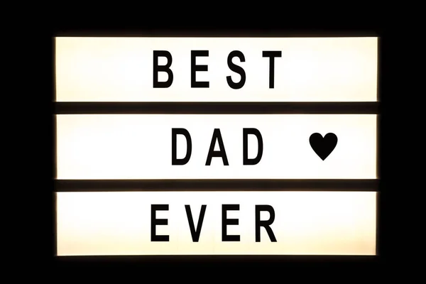 Mejor papá nunca colgando caja de luz —  Fotos de Stock