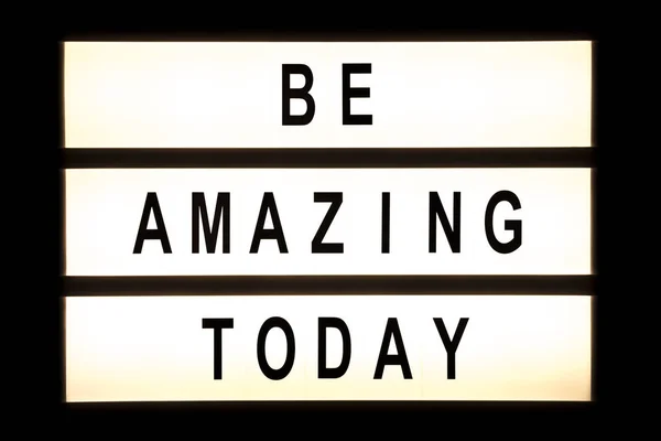 Be amazing today hanging light box — Stock Photo, Image