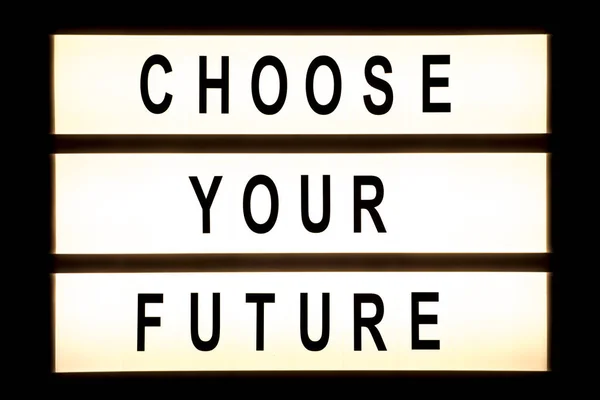 Choose your future hanging light box — Stock Photo, Image