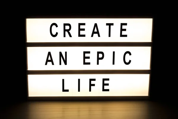 Create an epic life light box sign board — Stock Photo, Image