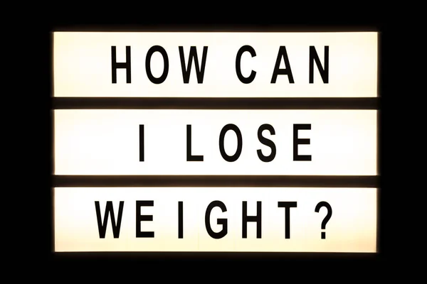 Bagaimana saya bisa menurunkan berat badan tergantung kotak cahaya — Stok Foto
