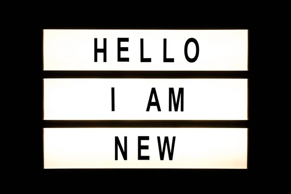 Hello I am new hanging light box — Stock Photo, Image