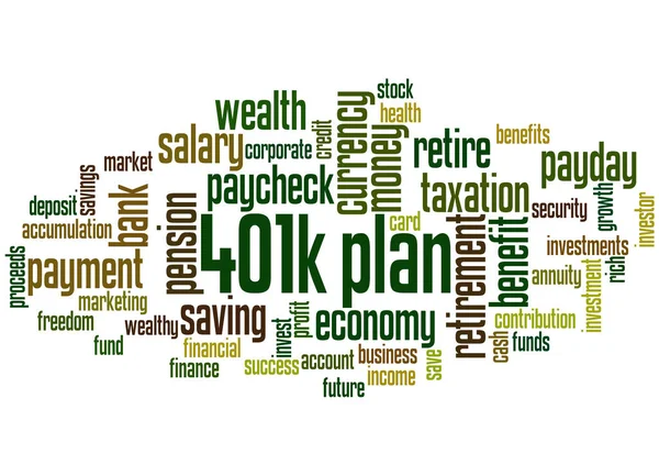 401k Plan Wort Cloud-Konzept — Stockfoto