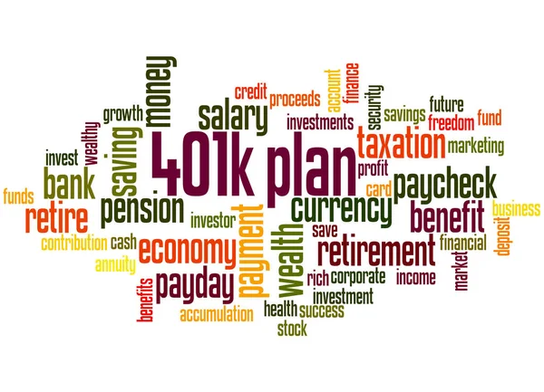 Concepto de nube de palabras plan 401k 2 — Foto de Stock