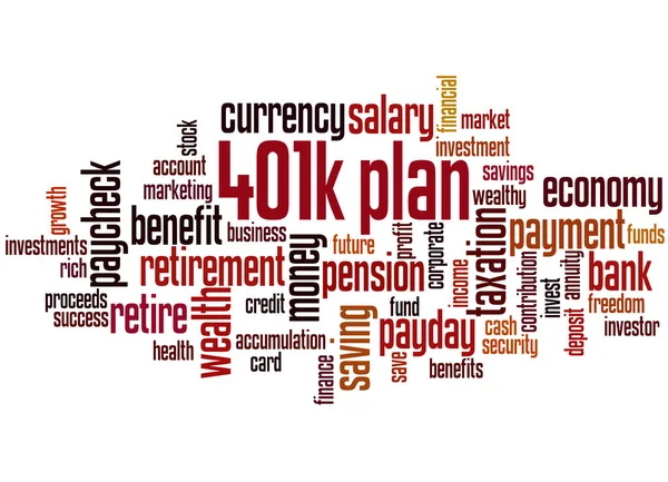 401K plan word cloud konceptet 4 — Stockfoto