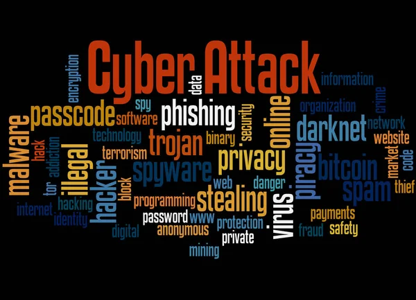 Cyber attack word cloud konceptet 3 — Stockfoto