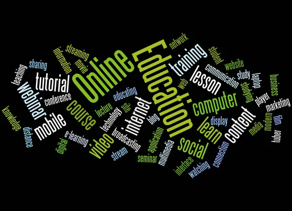 オンライン教育の単語の雲の概念 2 — ストック写真