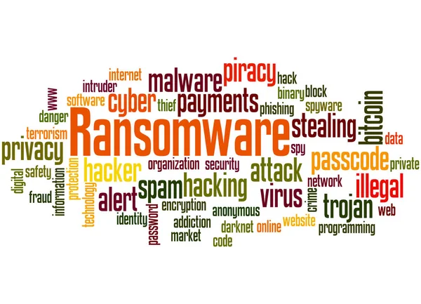 Konsep awan kata ransomware 2 — Stok Foto