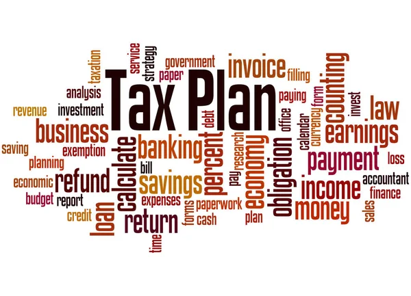 Plan de Impuestos palabra nube concepto 2 — Foto de Stock