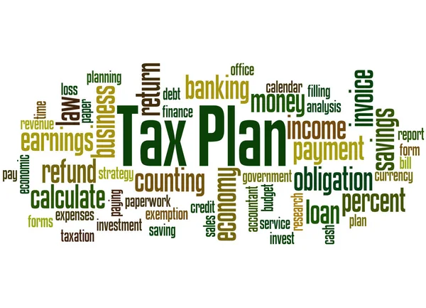 Tax Plan word cloud concept — Stock Photo, Image