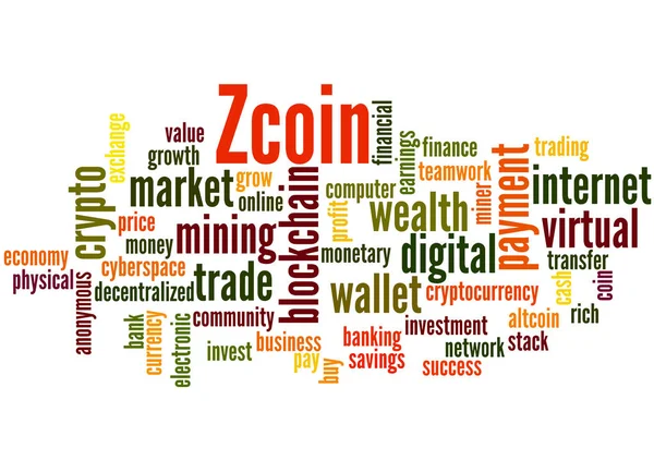 Concepto de nube palabra Zcoin — Foto de Stock