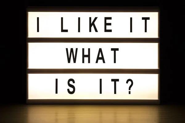 Me gusta. ¿Qué es? — Foto de Stock