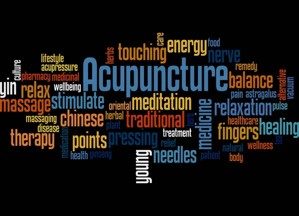 Akupunktur kelime bulutu kavramı 2 — Stok fotoğraf