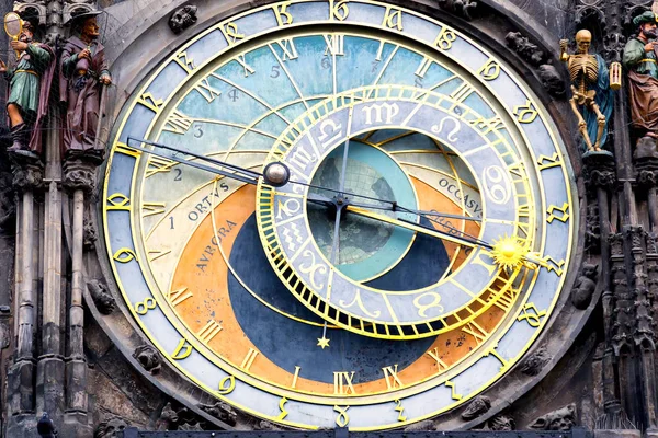 Знаменитые часы в Праге на старой городской площади — стоковое фото