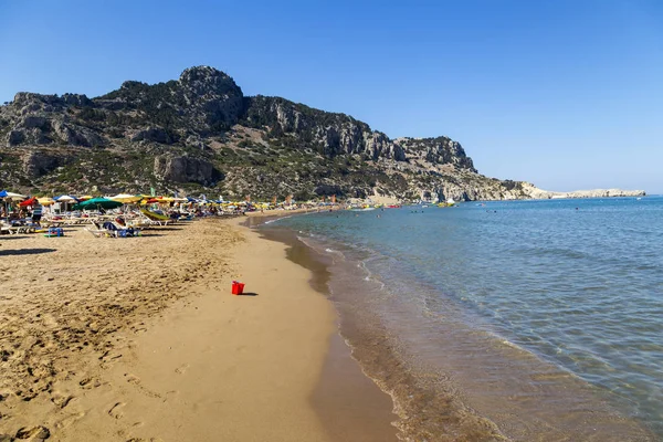 Tsambika beach with fine golden sand — Stock Photo, Image