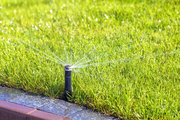 Bevattningsanläggning under jord, automatisk bevattning — Stockfoto